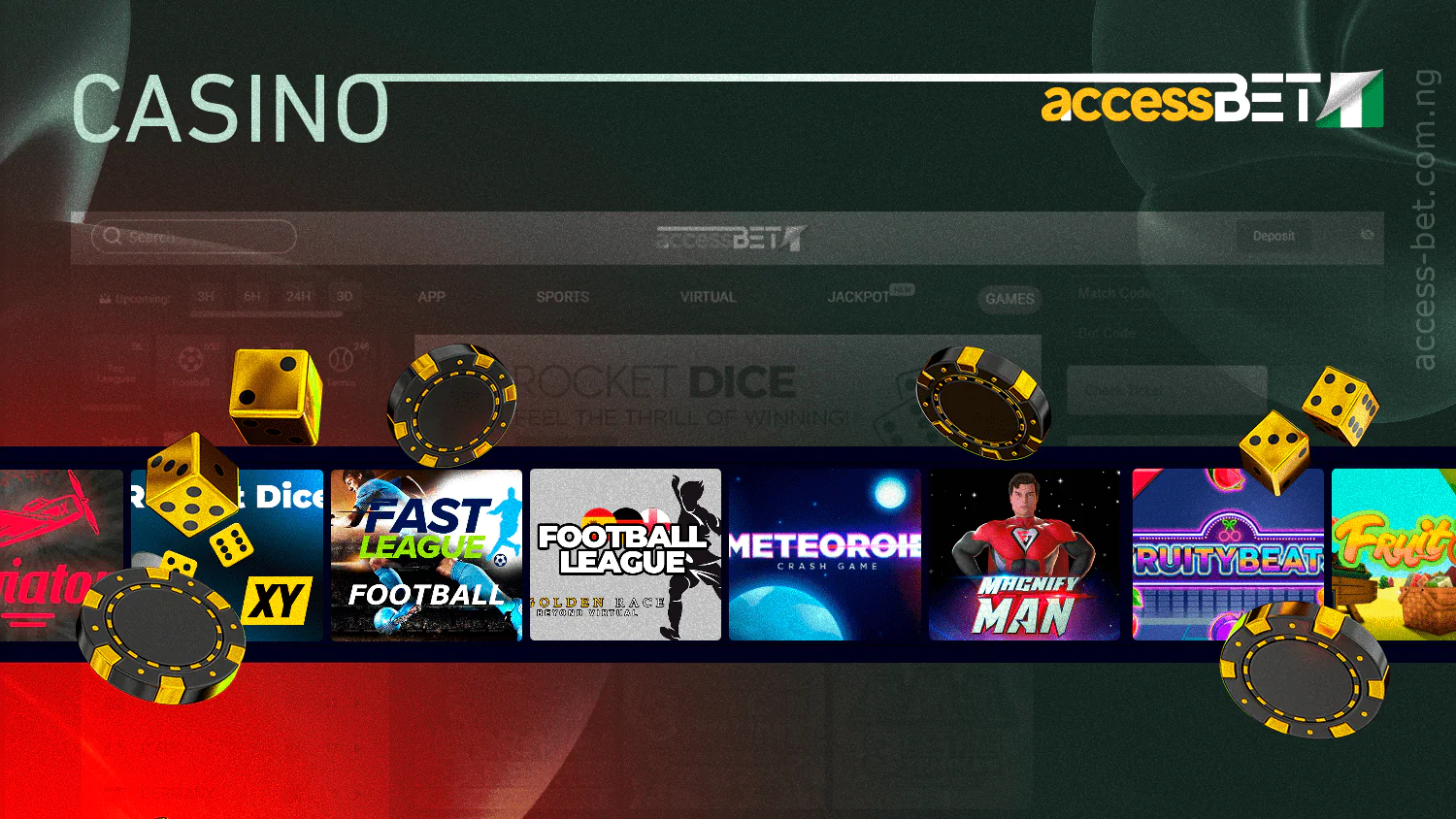AccessBet Casino offers a variety of gambling games