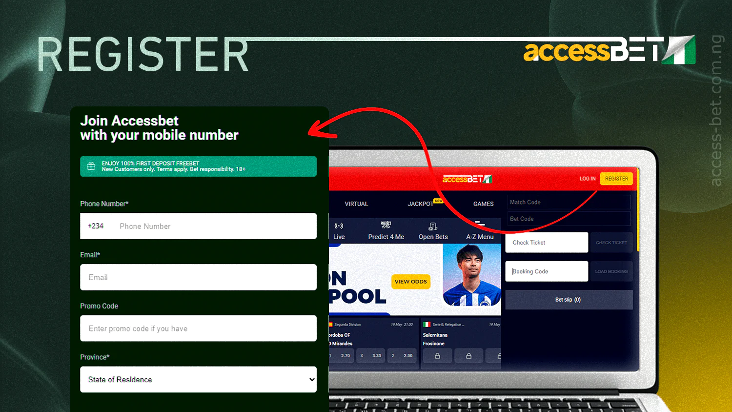 Registering with AccessBet will take a little time